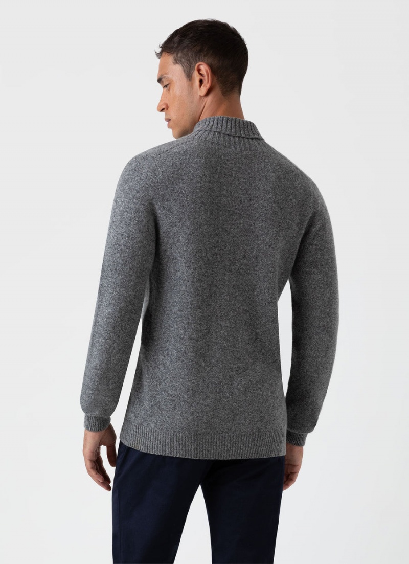 Grey Sunspel Lambswool Roll Neck | 81420-JZPO | USA