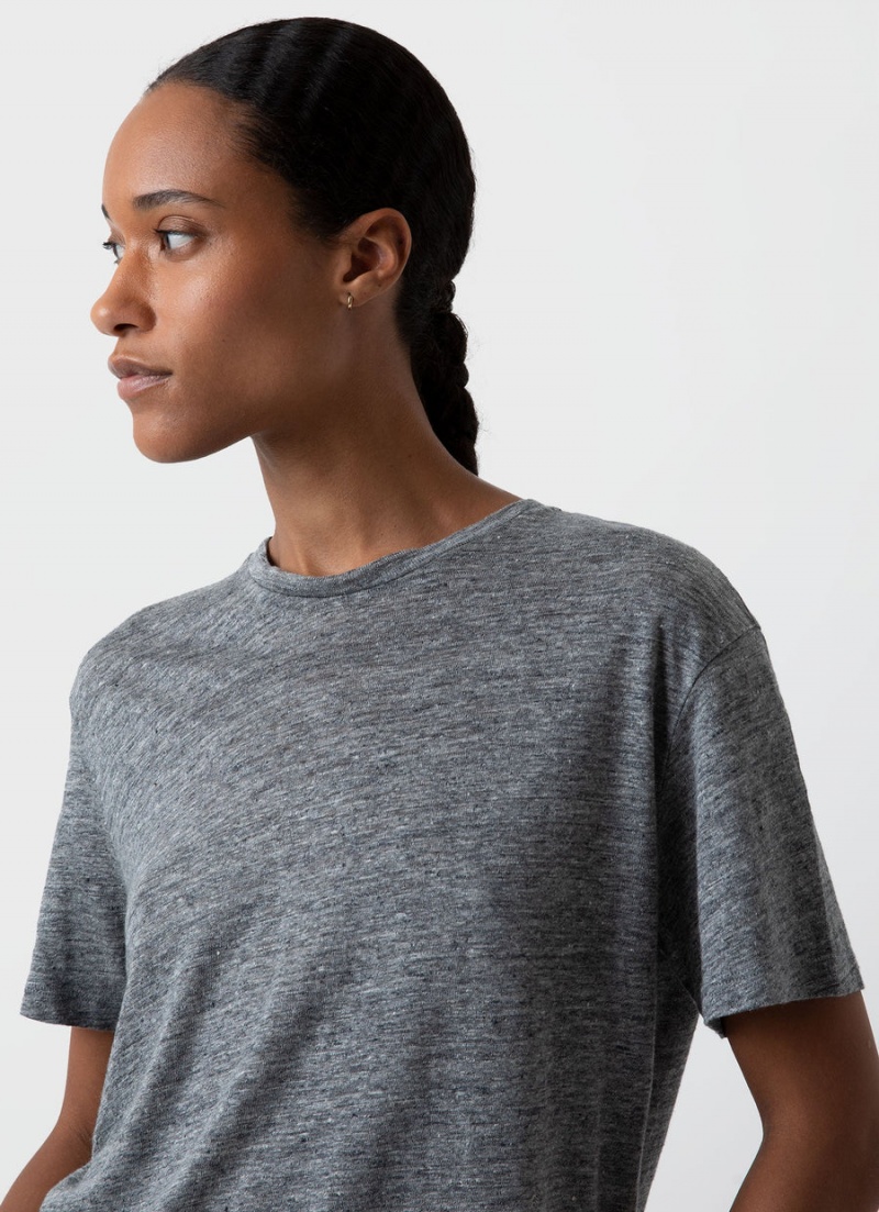 Grey Sunspel Linen T-shirt | 30975-HCDS | USA