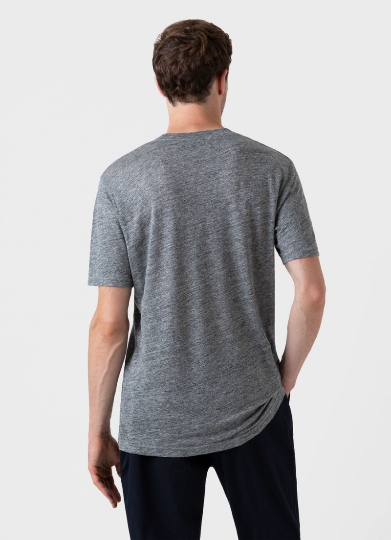 Grey Sunspel Linen T-shirt | 48927-VDCG | USA