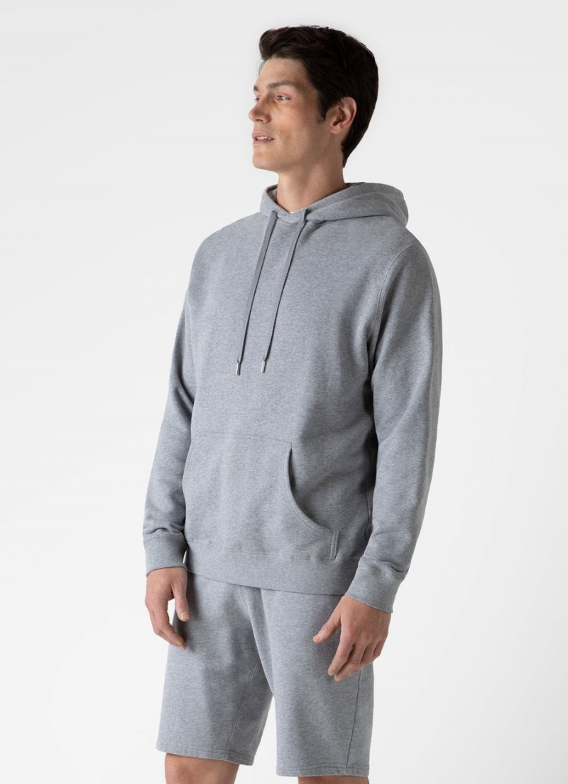 Grey Sunspel Loopback Hoody | 65210-BFHS | USA