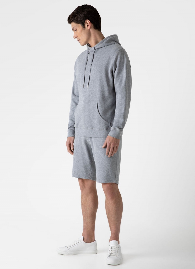 Grey Sunspel Loopback Hoody | 65210-BFHS | USA