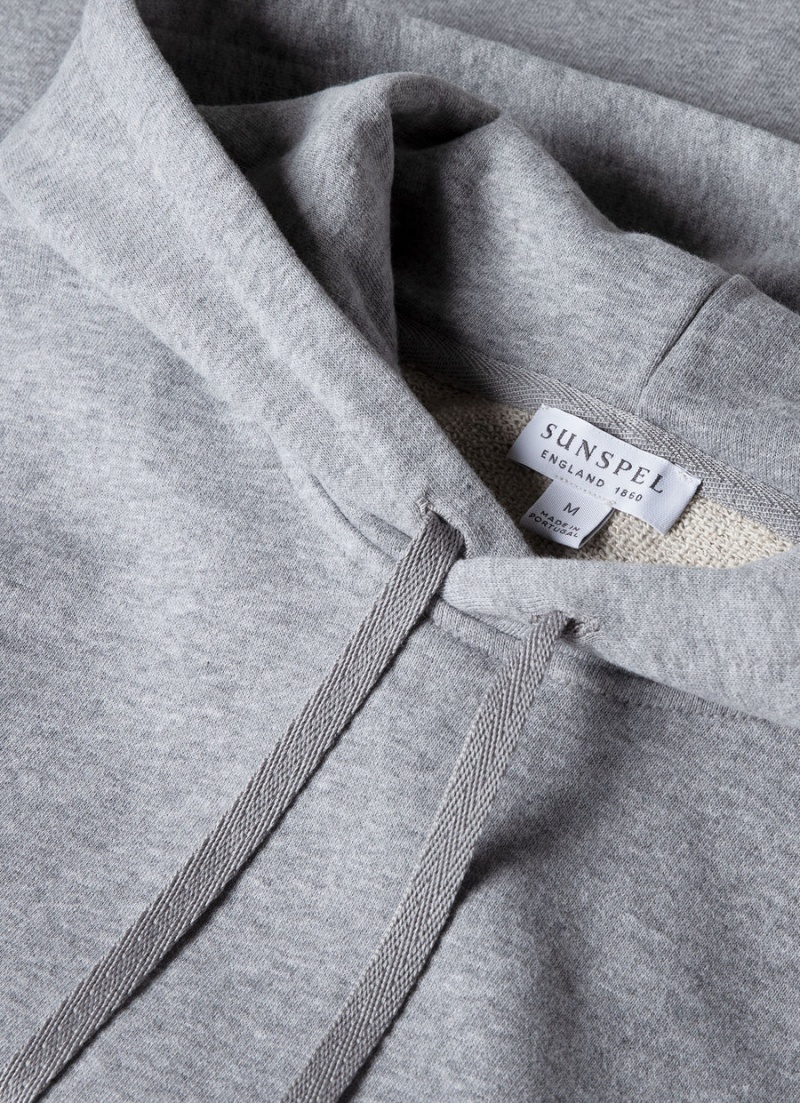 Grey Sunspel Loopback Hoody | 65210-BFHS | USA