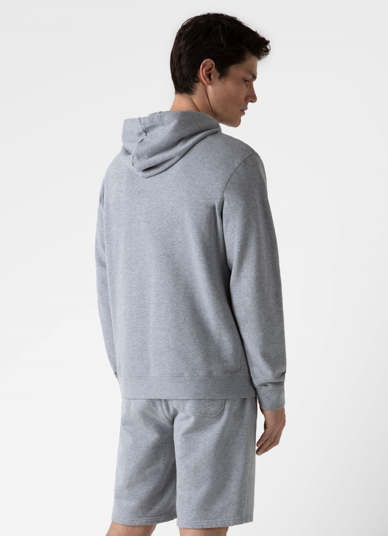 Grey Sunspel Loopback Hoody | 65210-BFHS | USA