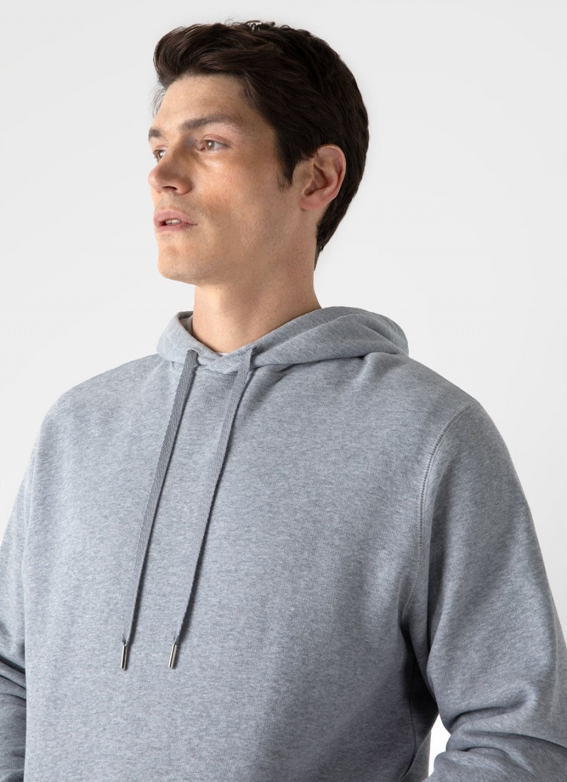 Grey Sunspel Loopback Hoody | 65210-BFHS | USA