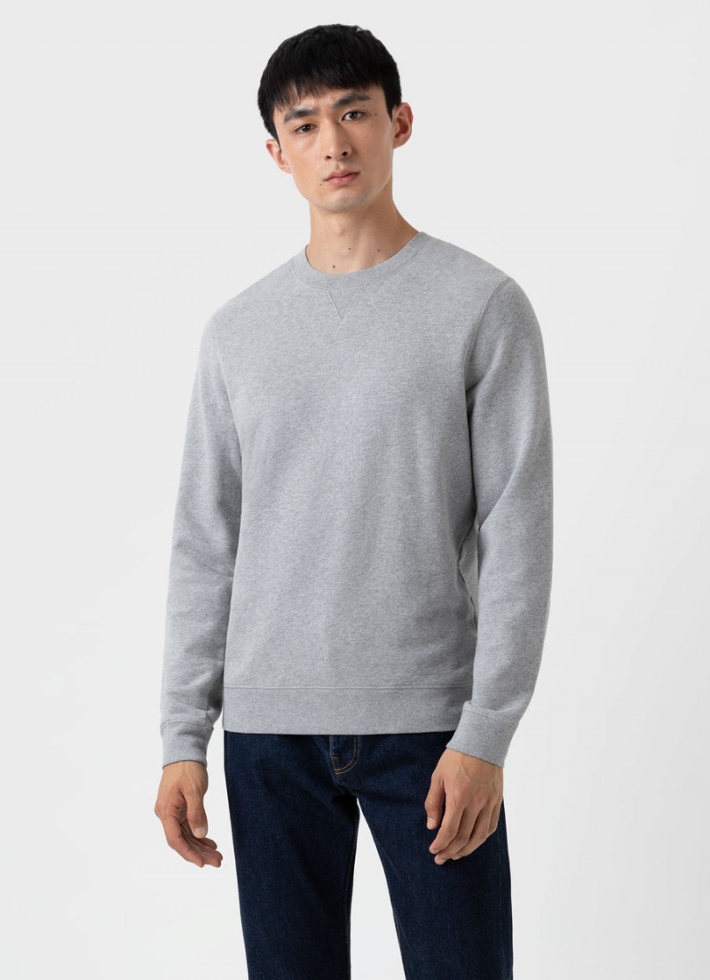 Grey Sunspel Loopback Sweatshirt | 72508-ZQGO | USA