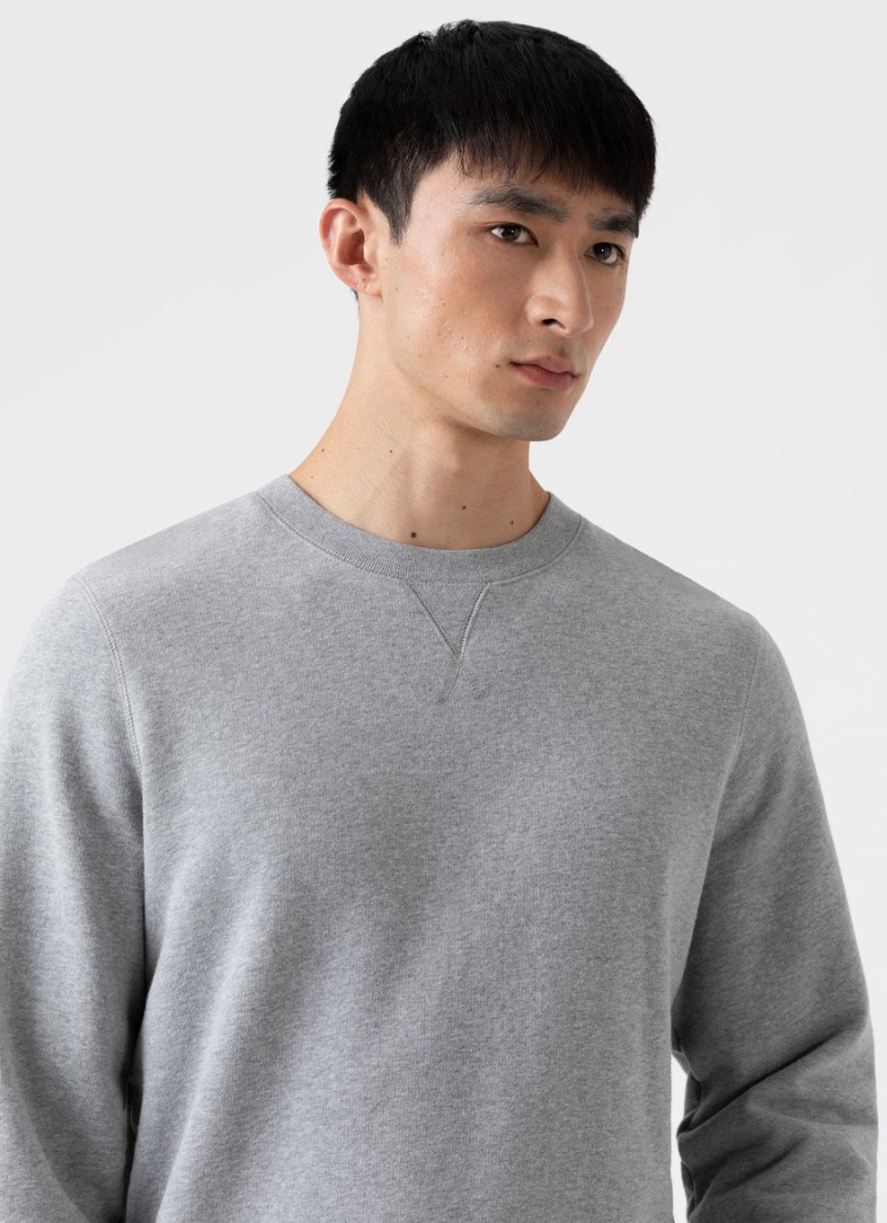 Grey Sunspel Loopback Sweatshirt | 72508-ZQGO | USA