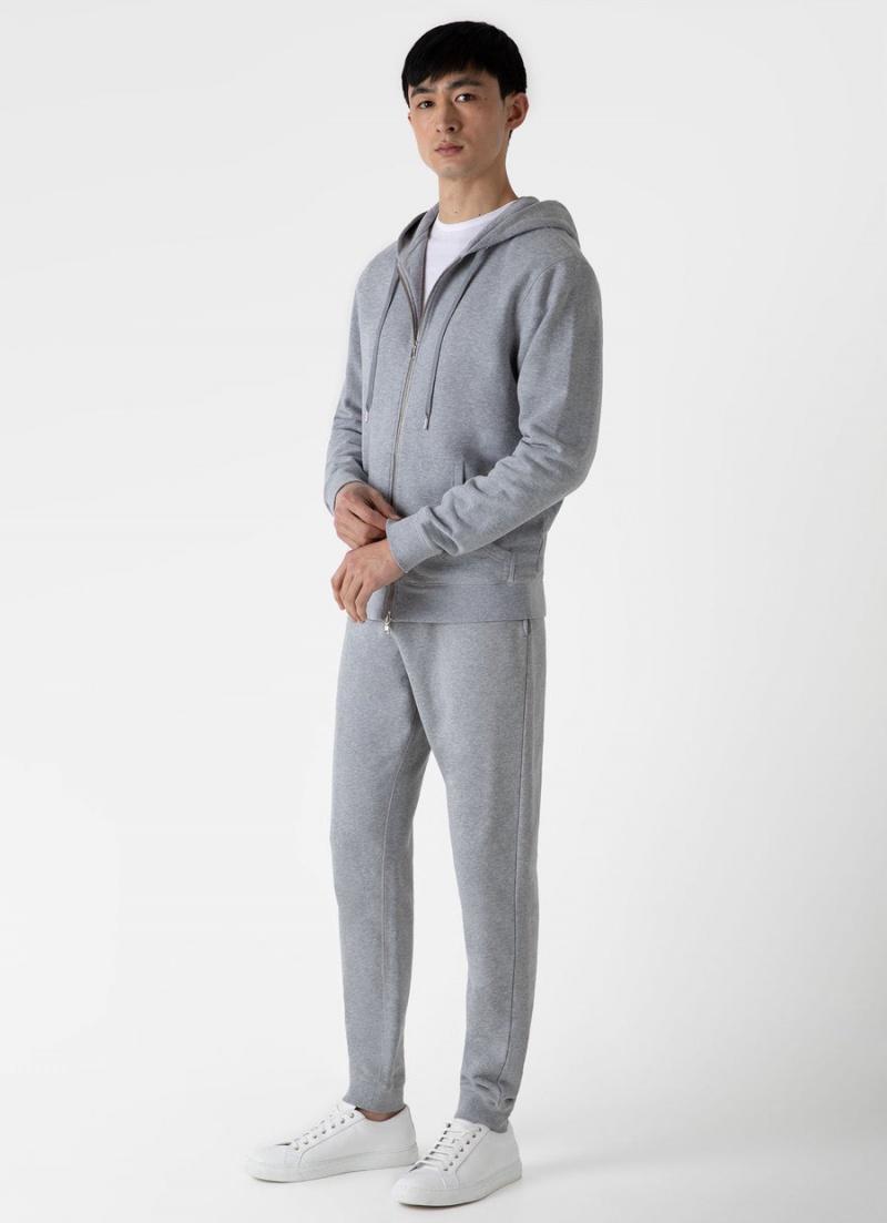 Grey Sunspel Loopback Zip Hoody | 82764-RPXI | USA