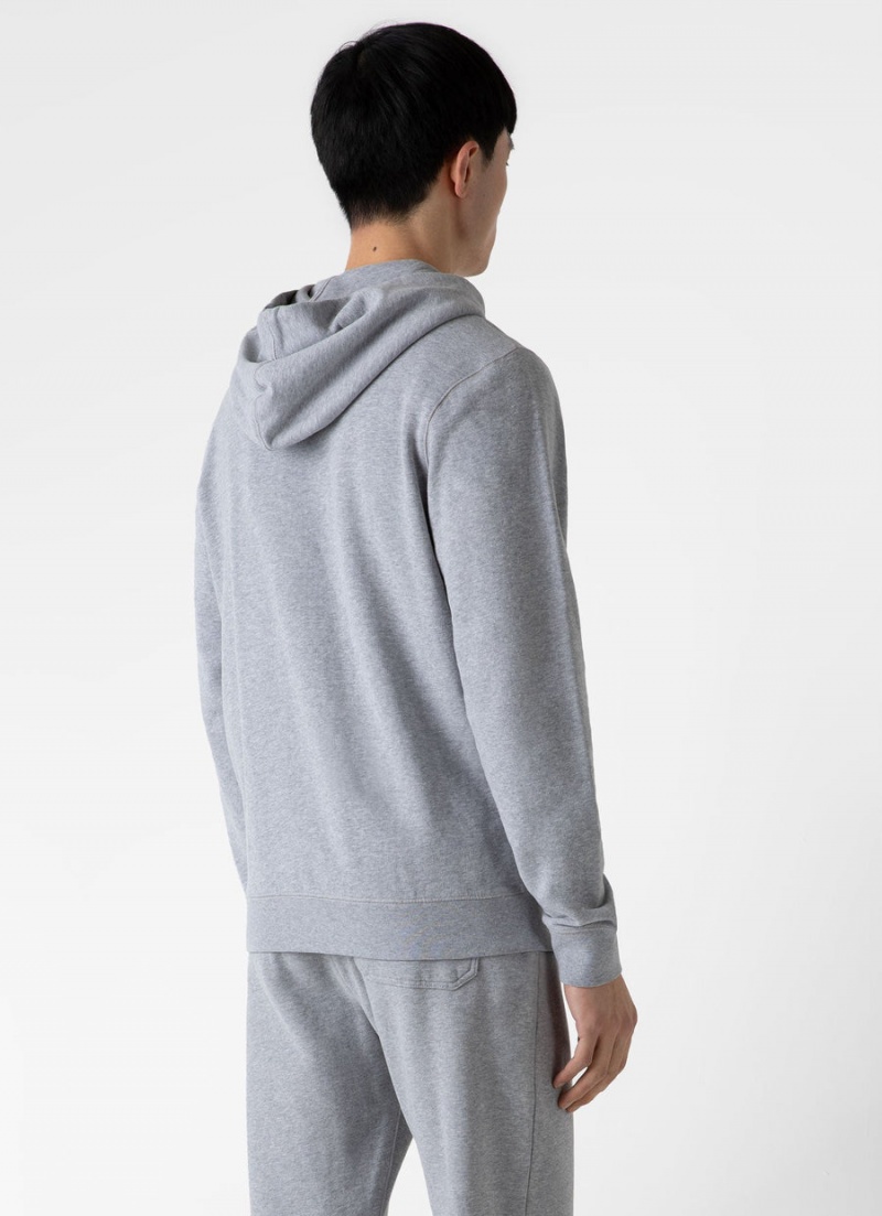 Grey Sunspel Loopback Zip Hoody | 82764-RPXI | USA