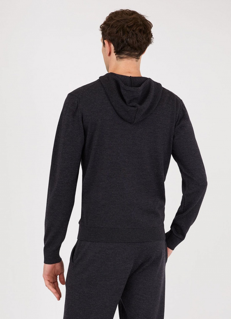 Grey Sunspel Merino Zip Hoody | 30728-LBGI | USA