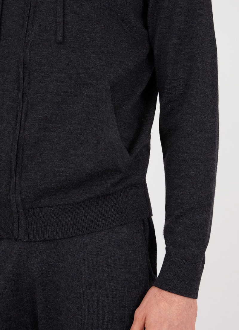 Grey Sunspel Merino Zip Hoody | 30728-LBGI | USA