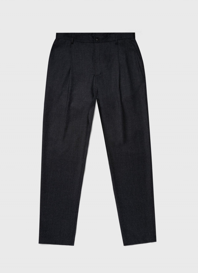 Grey Sunspel Pleated Wool Flannel Trouser | 49283-SQMJ | USA