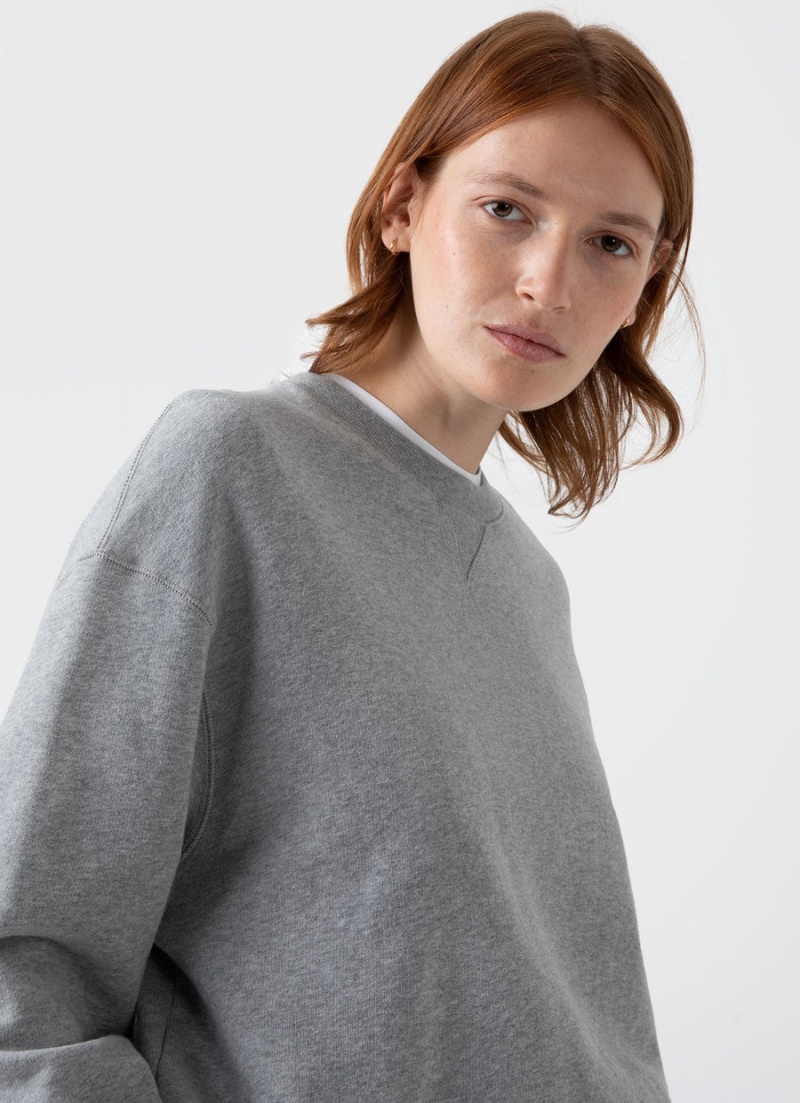 Grey Sunspel Relaxed Loopback Sweatshirt | 41859-UEAP | USA