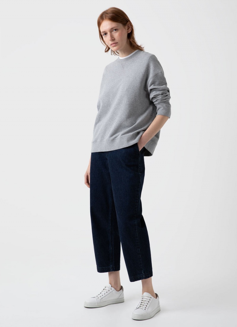 Grey Sunspel Relaxed Loopback Sweatshirt | 41859-UEAP | USA