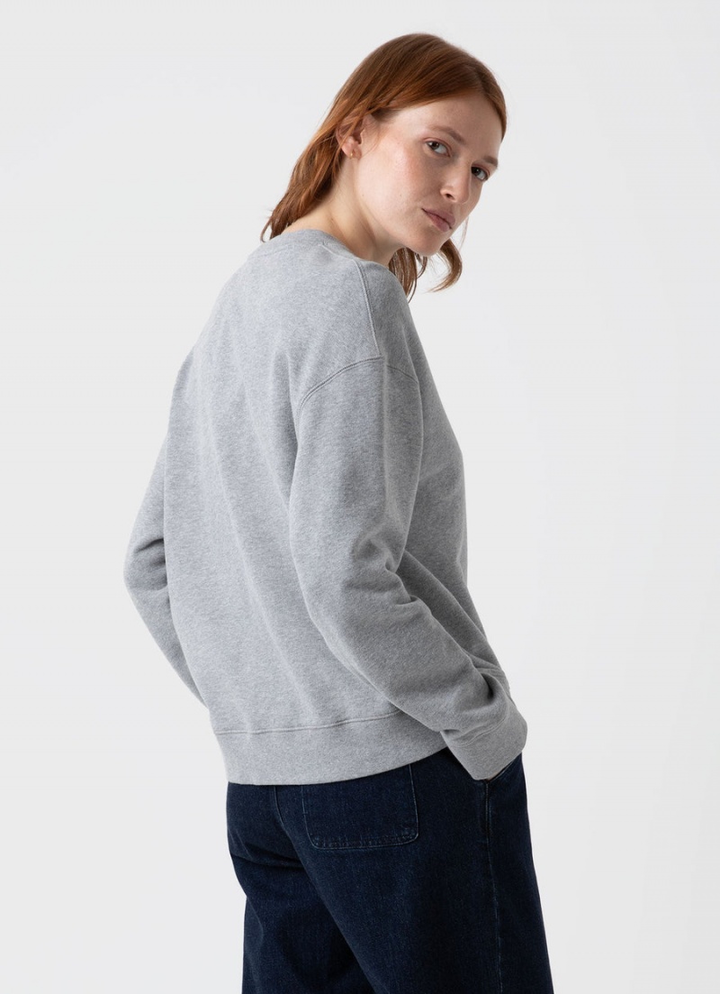 Grey Sunspel Relaxed Loopback Sweatshirt | 41859-UEAP | USA