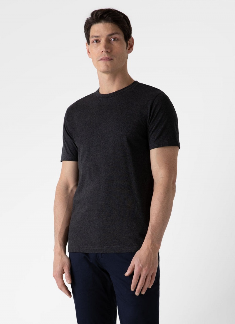 Grey Sunspel Riviera Midweight T-shirt | 76583-KULT | USA