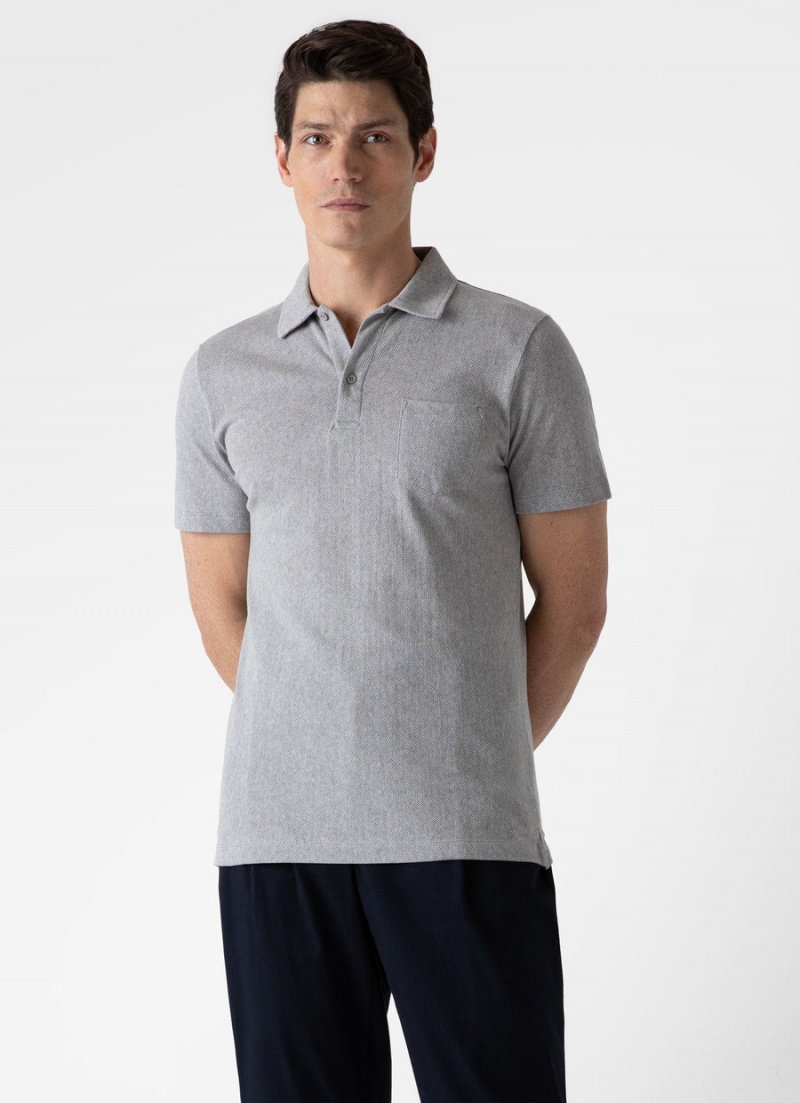 Grey Sunspel Riviera Polo Shirt | 21738-IYKG | USA