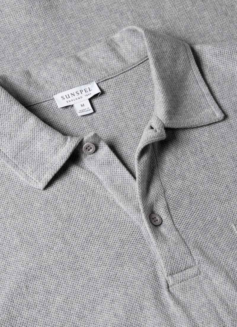 Grey Sunspel Riviera Polo Shirt | 21738-IYKG | USA