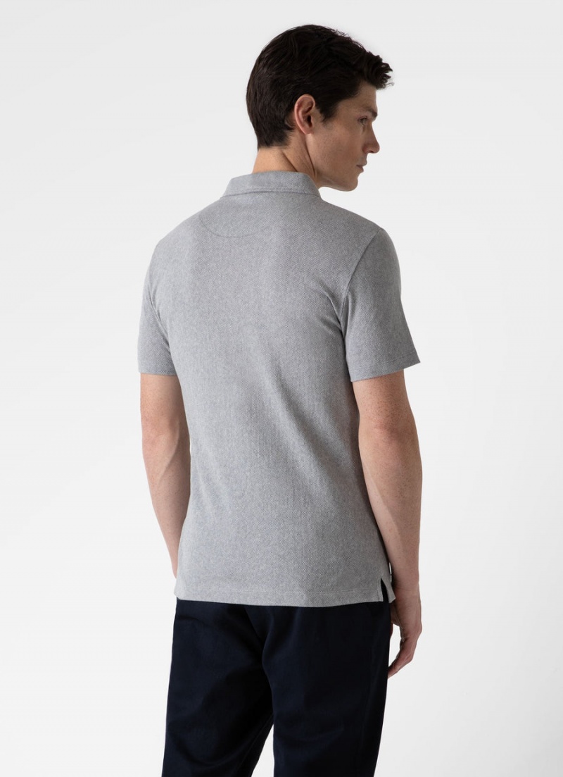 Grey Sunspel Riviera Polo Shirt | 21738-IYKG | USA