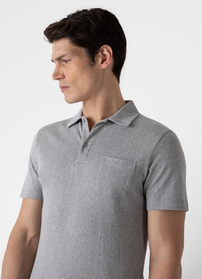 Grey Sunspel Riviera Polo Shirt | 21738-IYKG | USA