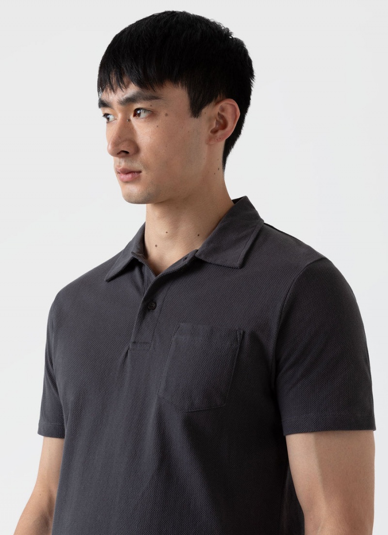 Grey Sunspel Riviera Polo Shirt | 42807-DSYL | USA