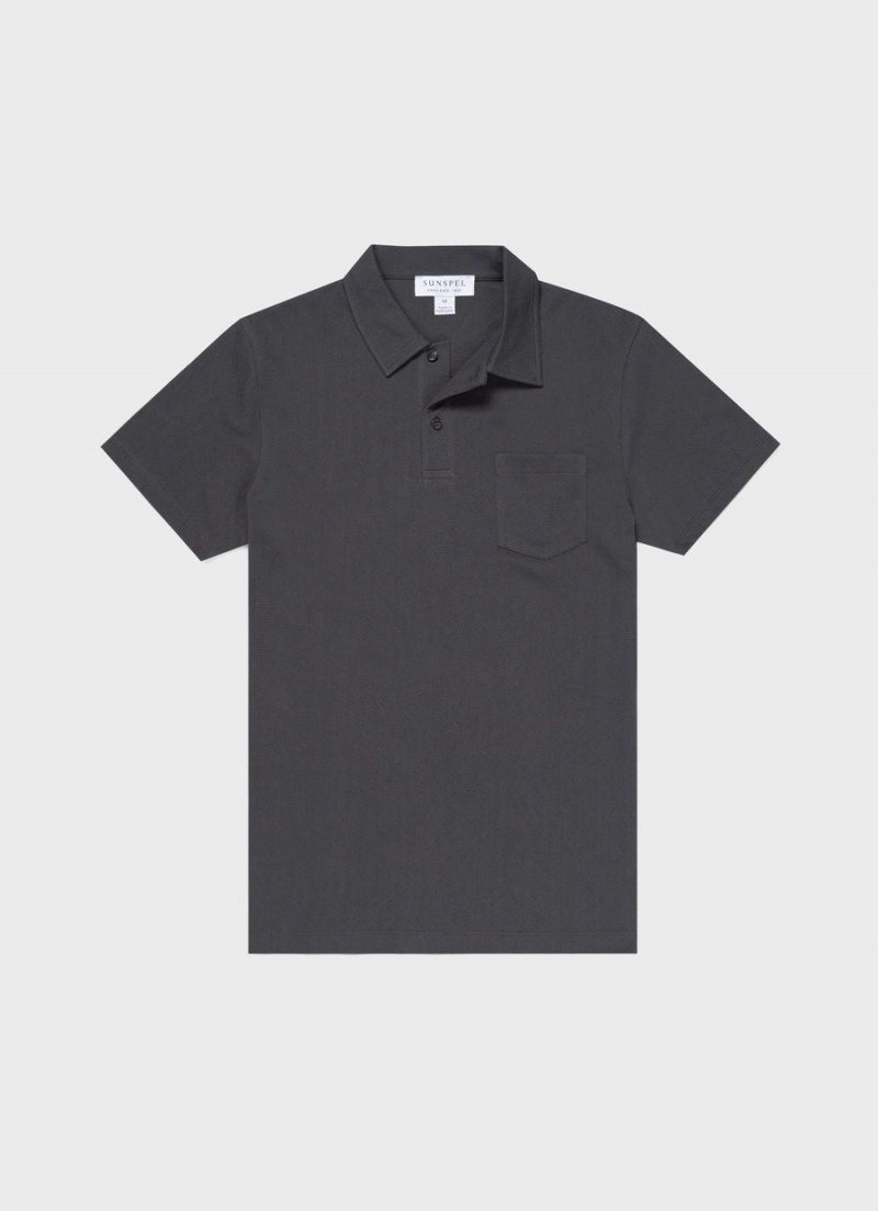 Grey Sunspel Riviera Polo Shirt | 42807-DSYL | USA