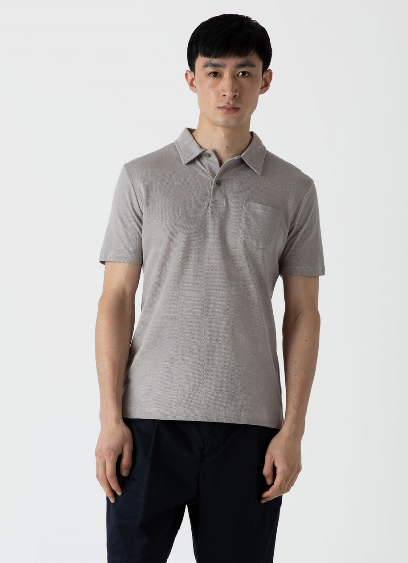 Grey Sunspel Riviera Polo Shirt | 93548-FGUK | USA