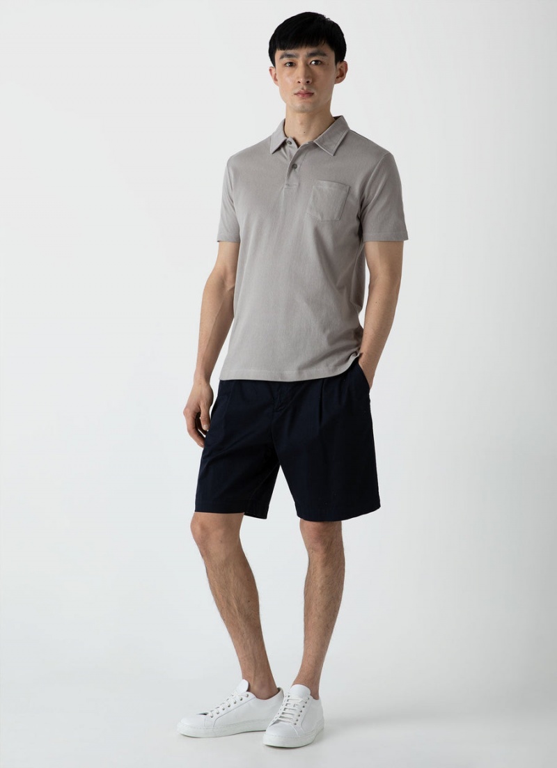 Grey Sunspel Riviera Polo Shirt | 93548-FGUK | USA