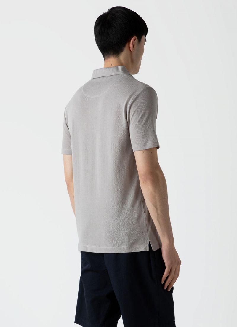 Grey Sunspel Riviera Polo Shirt | 93548-FGUK | USA