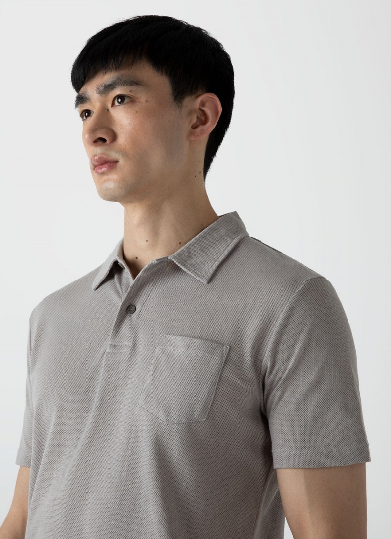 Grey Sunspel Riviera Polo Shirt | 93548-FGUK | USA