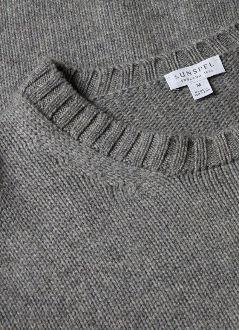 Grey Sunspel Roxburgh Cashmere Jumper | 27039-CJVE | USA