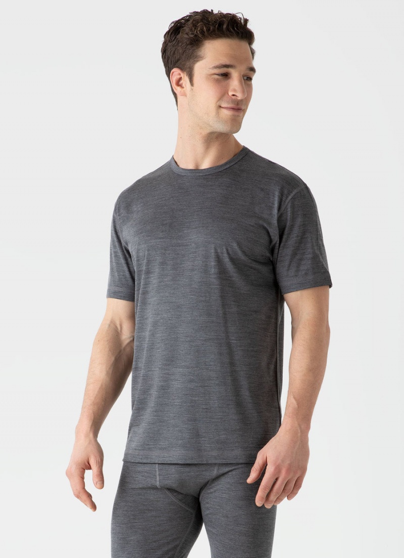 Grey Sunspel Thermal Merino T-shirt | 25708-DVXT | USA