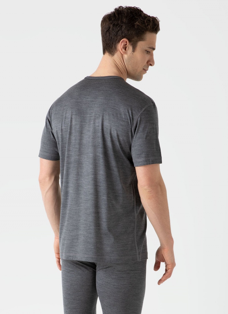 Grey Sunspel Thermal Merino T-shirt | 25708-DVXT | USA