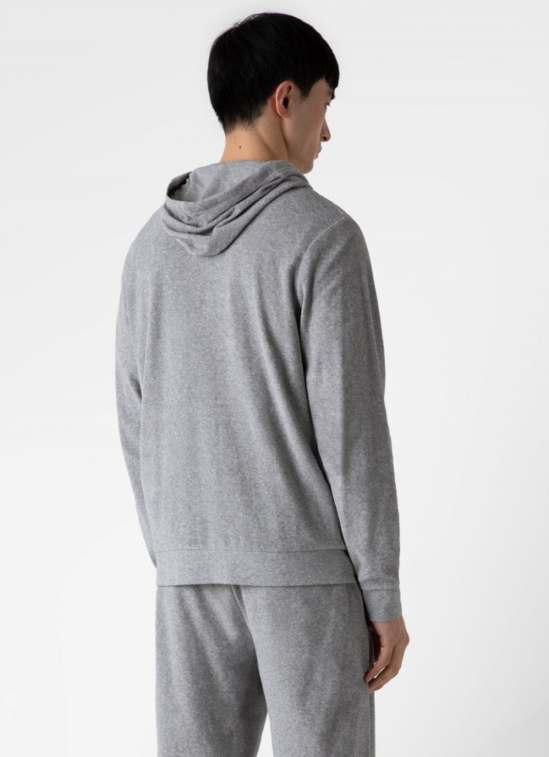 Grey Sunspel Towelling Hoody | 40321-HACD | USA