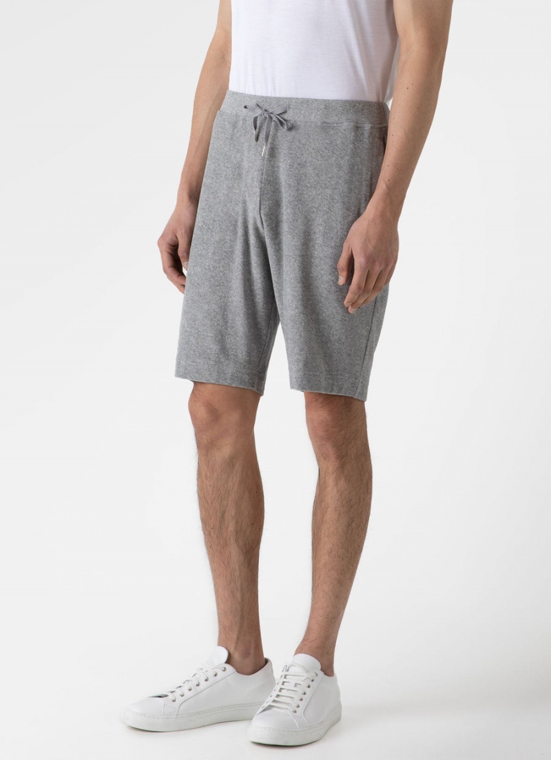 Grey Sunspel Towelling Shorts | 08643-VBTX | USA