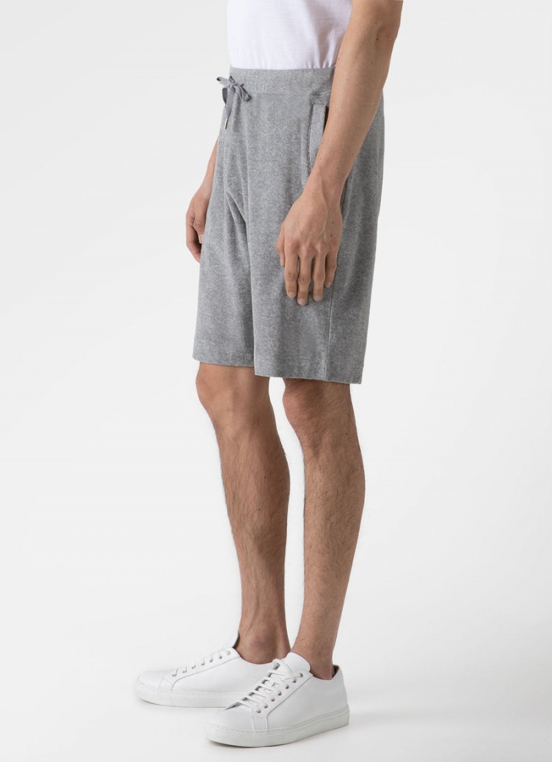 Grey Sunspel Towelling Shorts | 08643-VBTX | USA