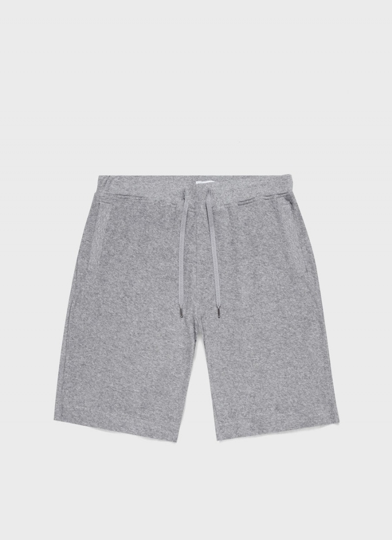 Grey Sunspel Towelling Shorts | 08643-VBTX | USA