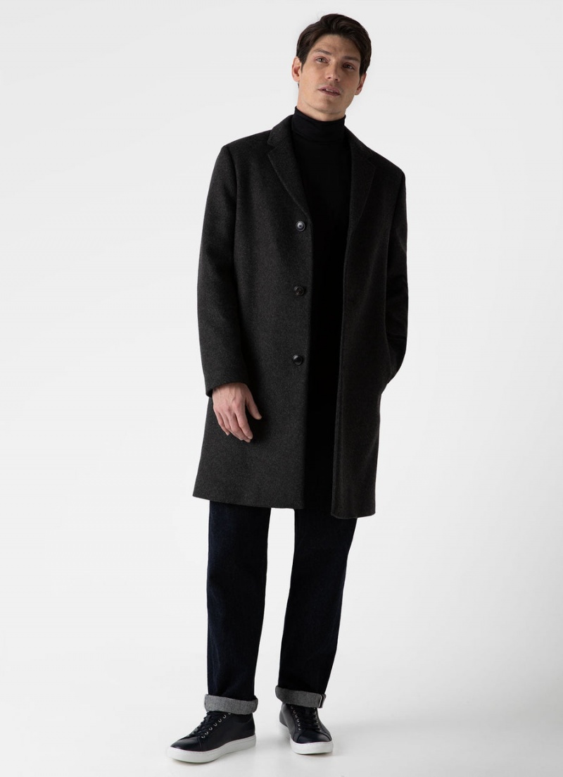 Grey Sunspel Wool Cashmere Overcoat | 57132-COGP | USA