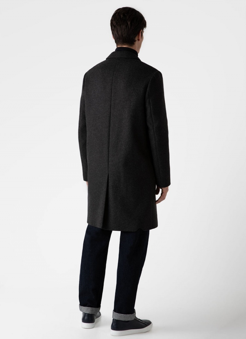 Grey Sunspel Wool Cashmere Overcoat | 57132-COGP | USA