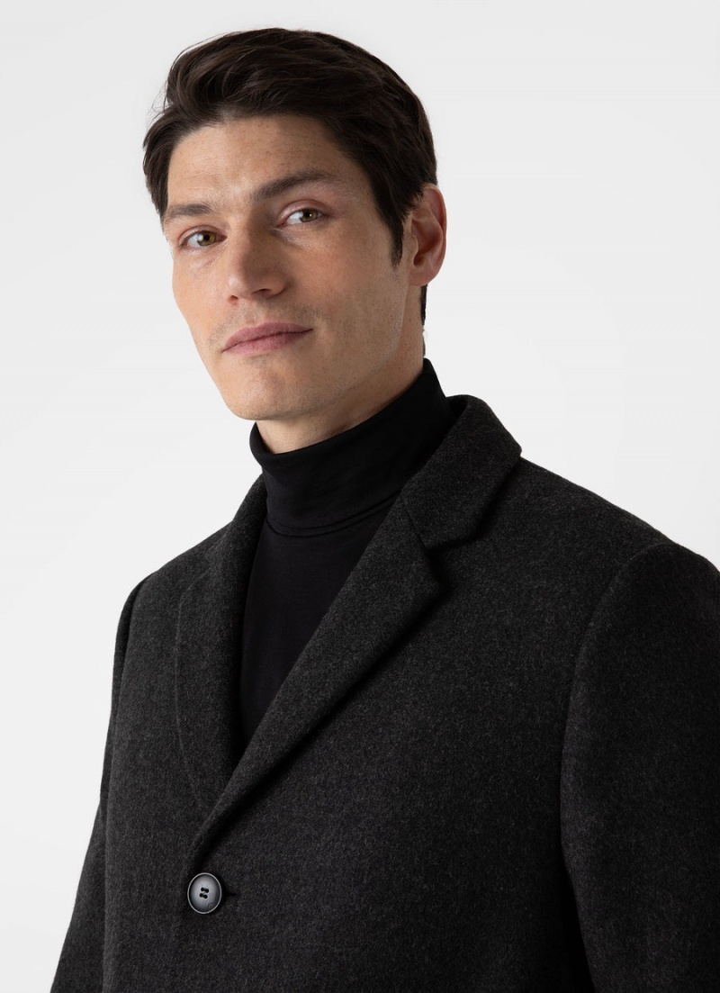 Grey Sunspel Wool Cashmere Overcoat | 57132-COGP | USA