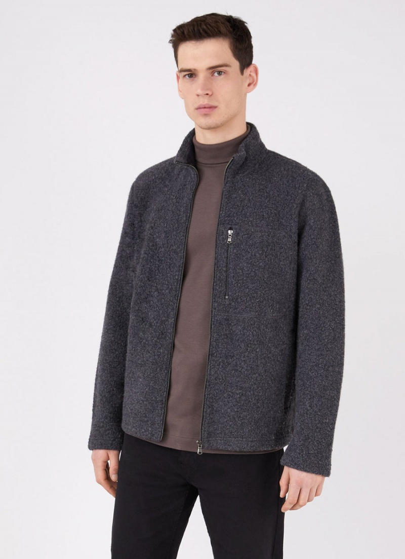 Grey Sunspel Wool Fleece Jacket | 09516-YRJD | USA