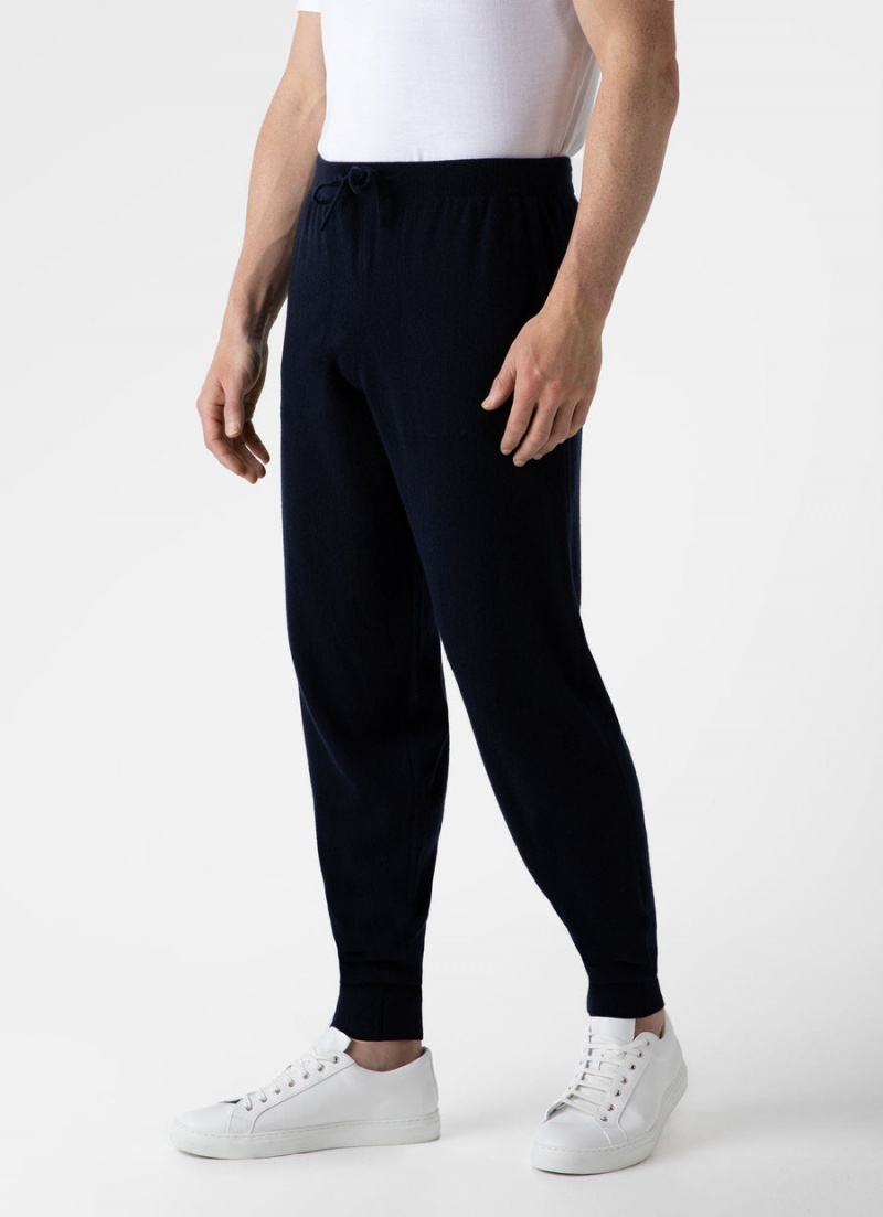 Navy Sunspel Cashmere Lounge Pant | 59874-XLIU | USA