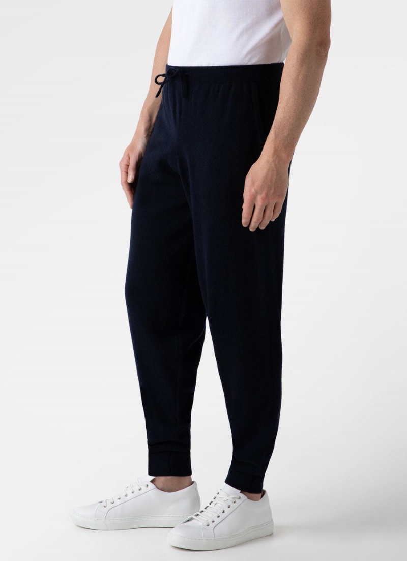 Navy Sunspel Cashmere Lounge Pant | 59874-XLIU | USA