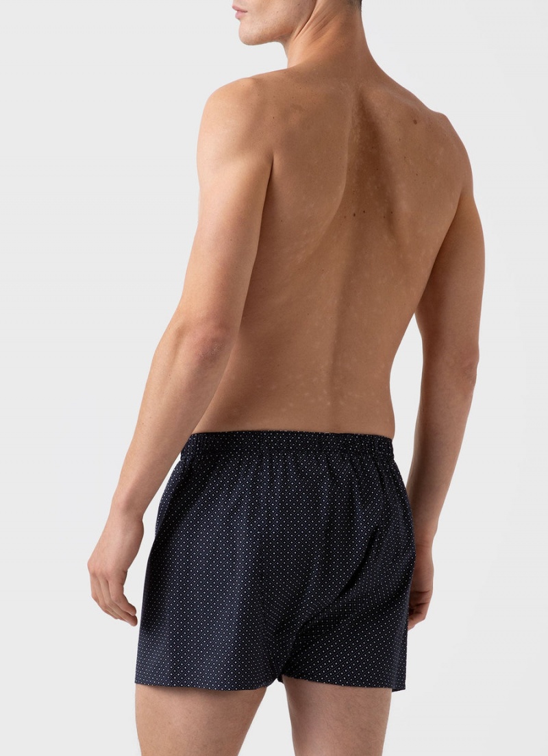 Navy Sunspel Classic Boxer Shorts | 01856-PSOL | USA