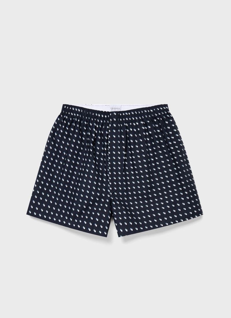 Navy Sunspel Classic Boxer Shorts | 20453-OTXB | USA