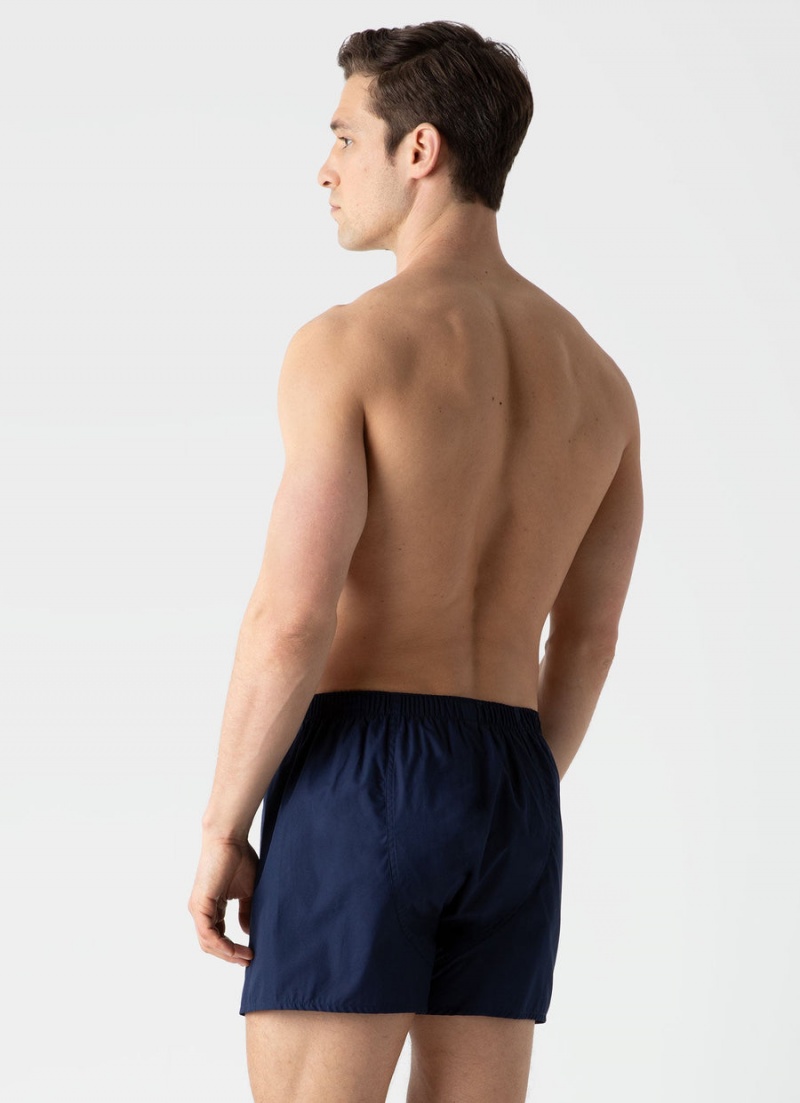 Navy Sunspel Classic Boxer Shorts | 75390-KDOT | USA