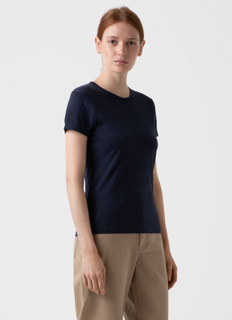 Navy Sunspel Classic T-shirt | 23701-FCKT | USA