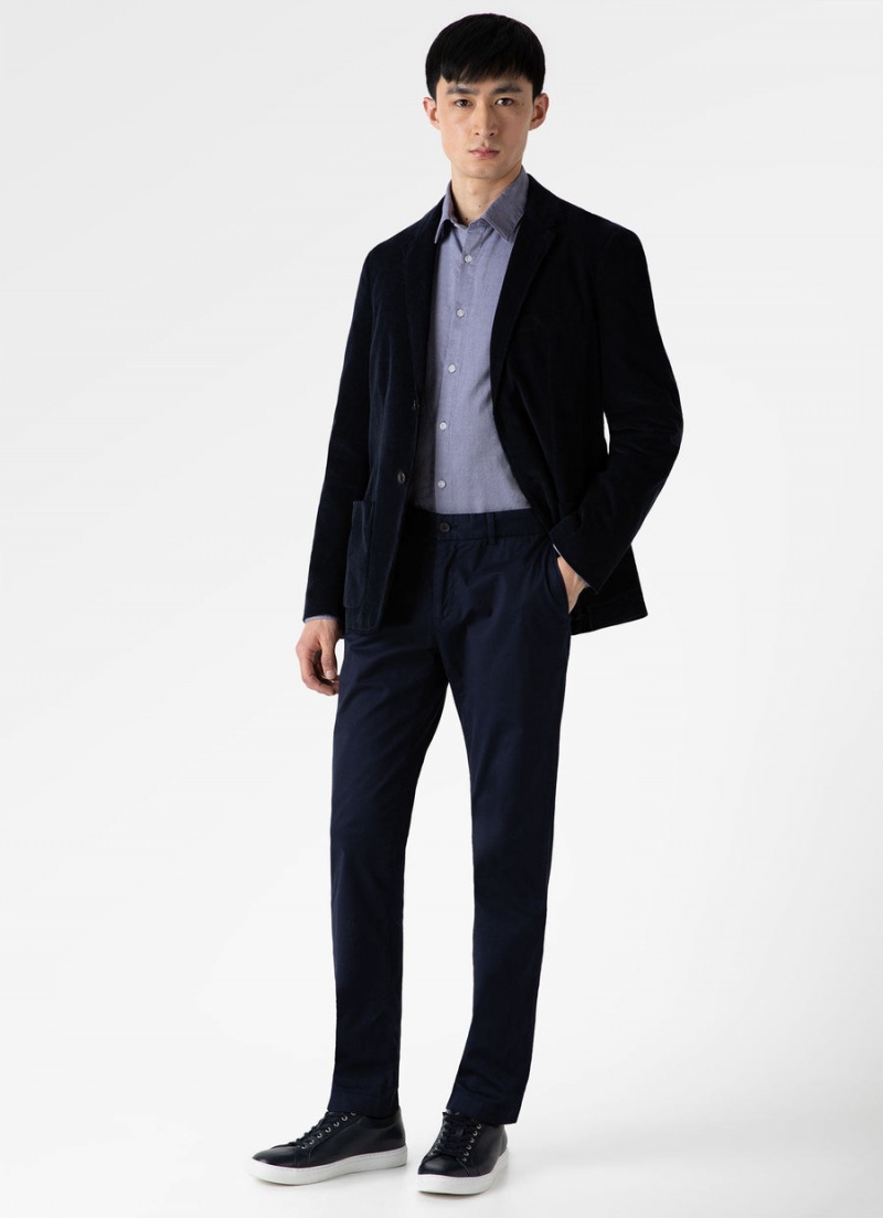 Navy Sunspel Corduroy Blazer | 12794-XYPD | USA