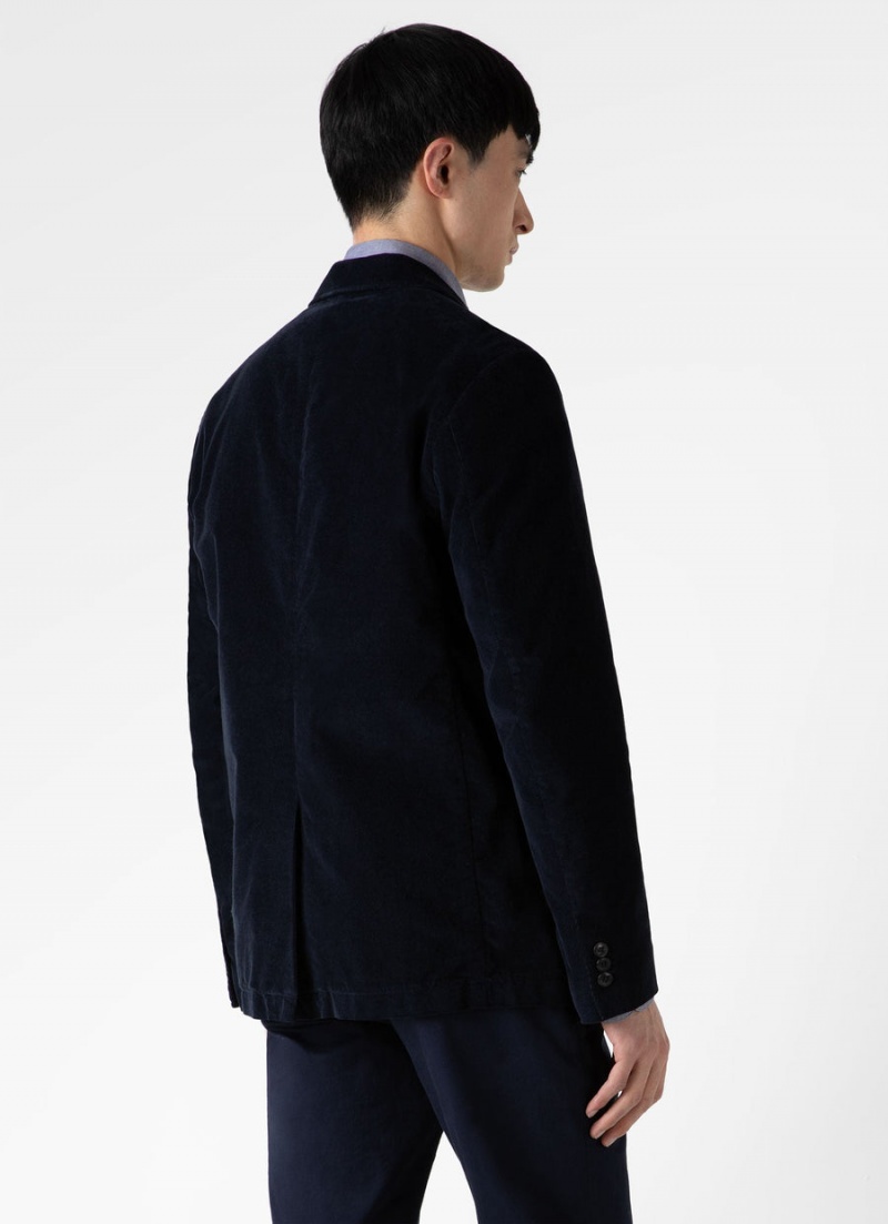 Navy Sunspel Corduroy Blazer | 12794-XYPD | USA