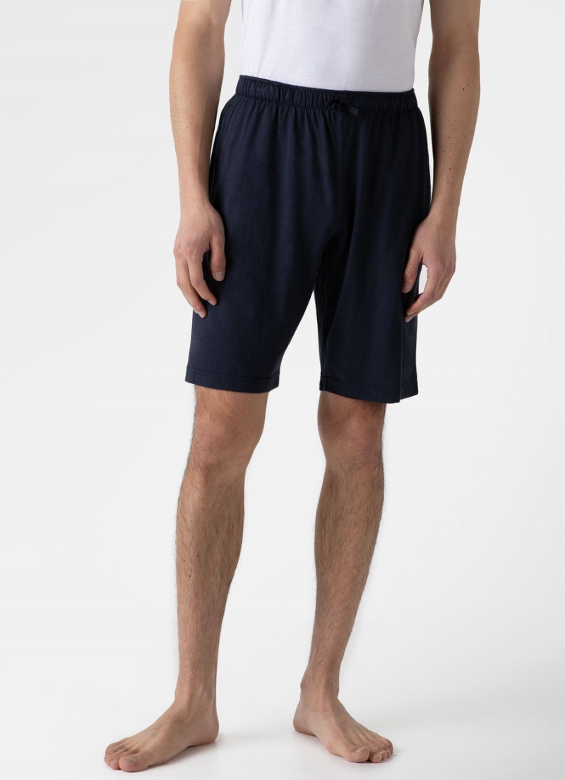 Navy Sunspel Cotton Modal Lounge Shorts | 85016-SYEP | USA