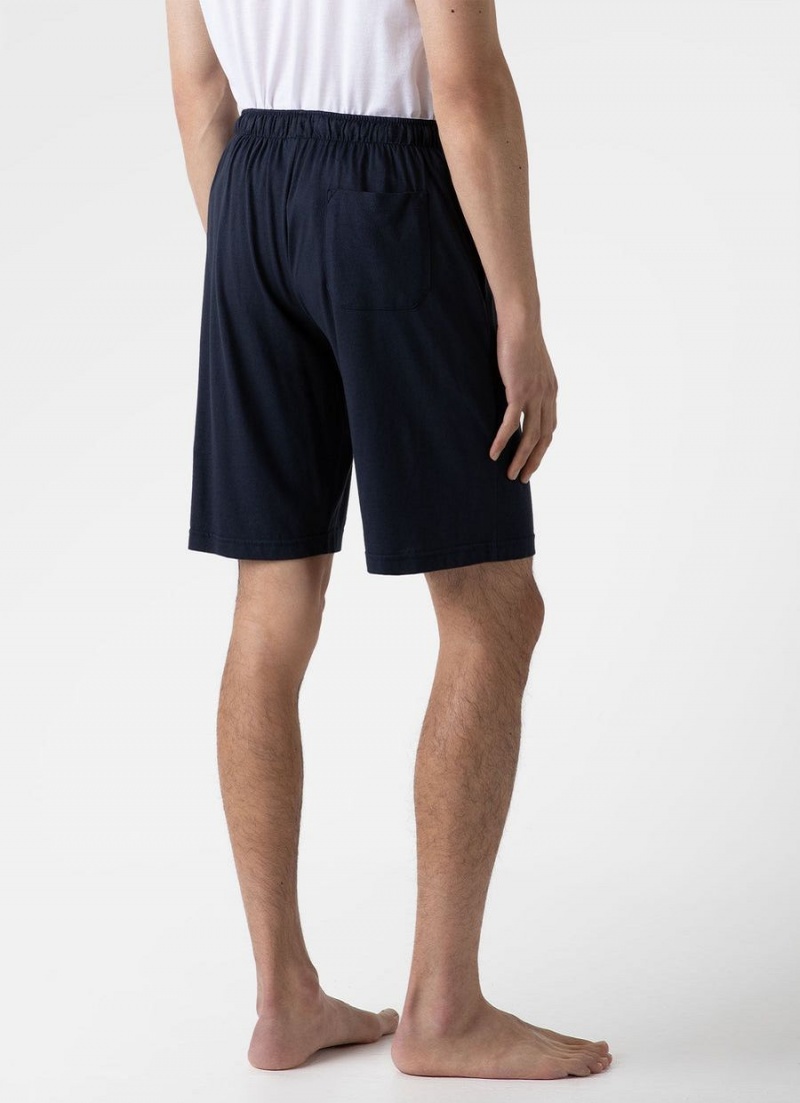 Navy Sunspel Cotton Modal Lounge Shorts | 85016-SYEP | USA